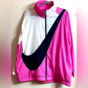 Nike Pink and White Ski Jacket